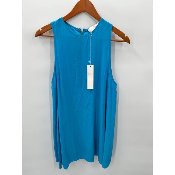 AMANDA UPRICHARD NWT 100% Silk Blue Shift Mini Dress // S - Picture 1 of 7